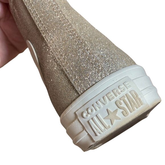 Converse Chuck Taylor All Star Glitter High Tops – Light Gold – Women’s 9 - Picture 8 of 10